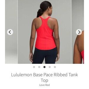 Lululemon Base Pace Ribbed Tank Top Love Red Size 10